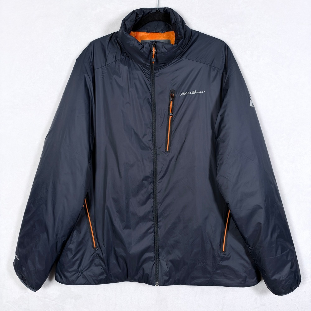 Eddie Bauer First Ascent Evertherm Down Jacket Mens XL Navy Blue Thindown Zip